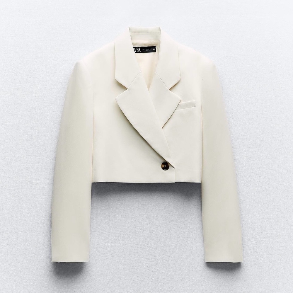 ZARA CROPPED DOUBLE BREASTED BLAZER, UNUSED !